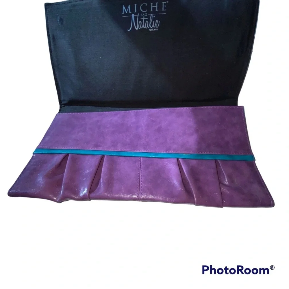Miche Classic Purse Bag Shell-Natalie Purple Faux Leather 2010 Retiref - Picture 2 of 3